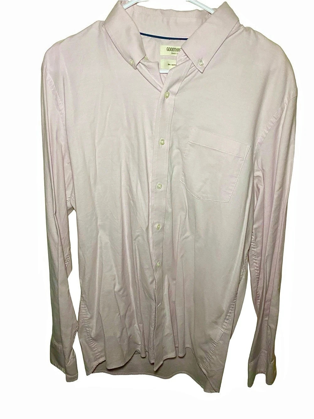 Goodthreads Stretch Oxford Button Down in Pink Large